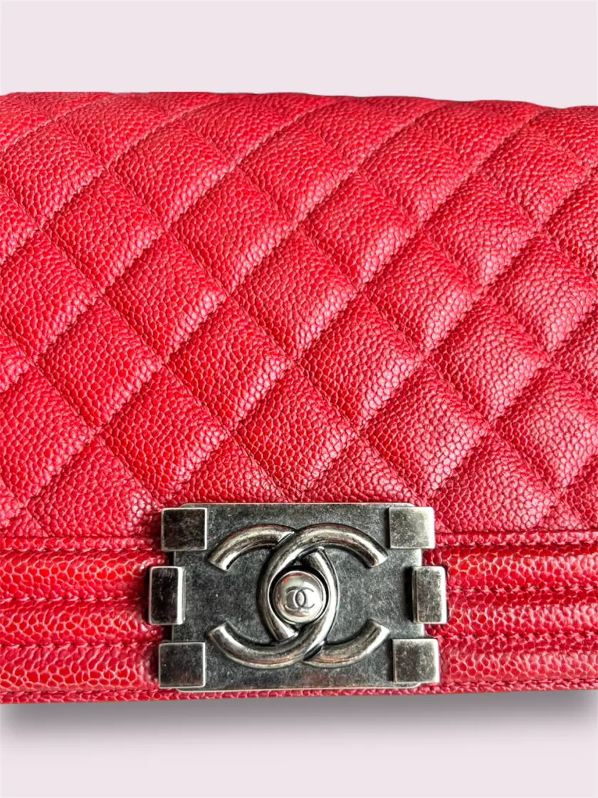 Chanel Boy 10 Red Caviar Rhw Holo 23