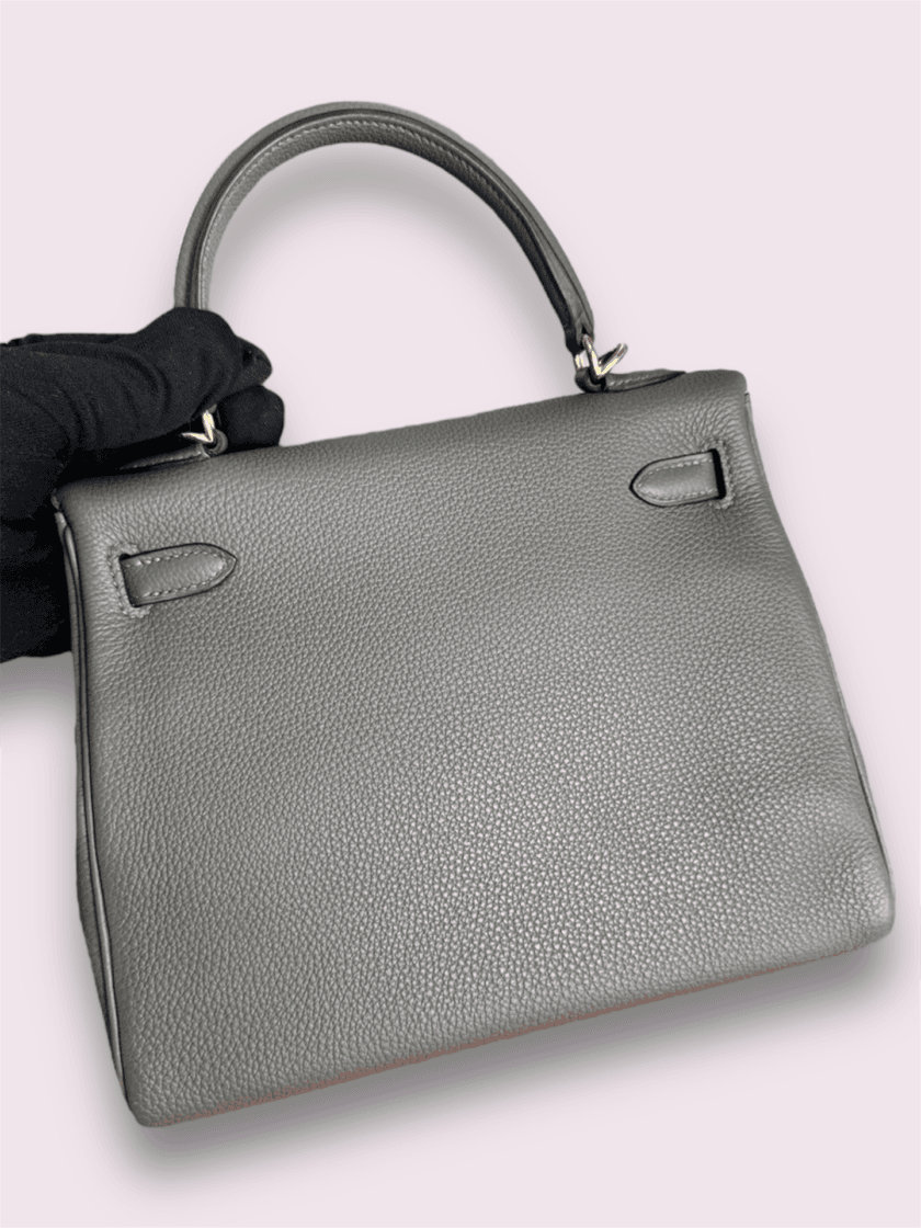 HERMÈS Kelly 25 togo Gris Meyer GHW